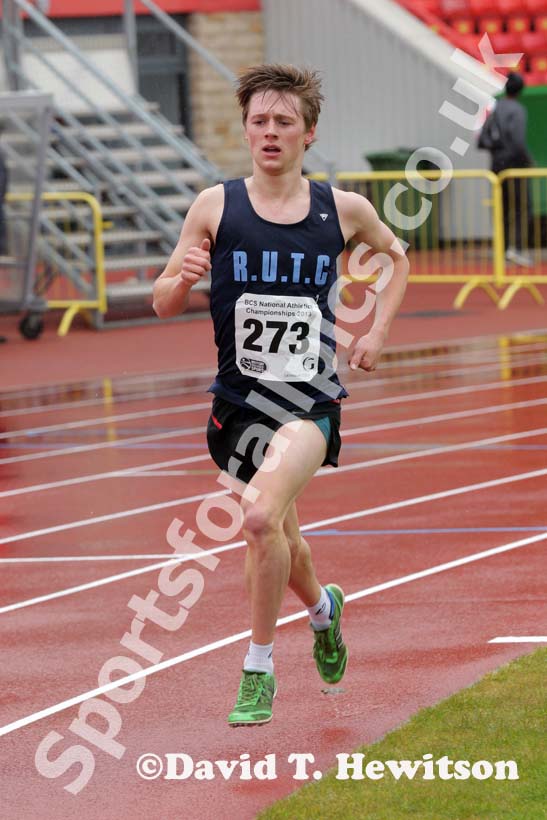 Luke Penny (Richmond Upon Themes College) on his way to winning 3000 metres, British College Championships, Gateshead International Stadium.